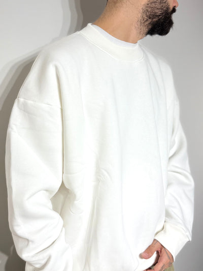 Felpa girocollo white