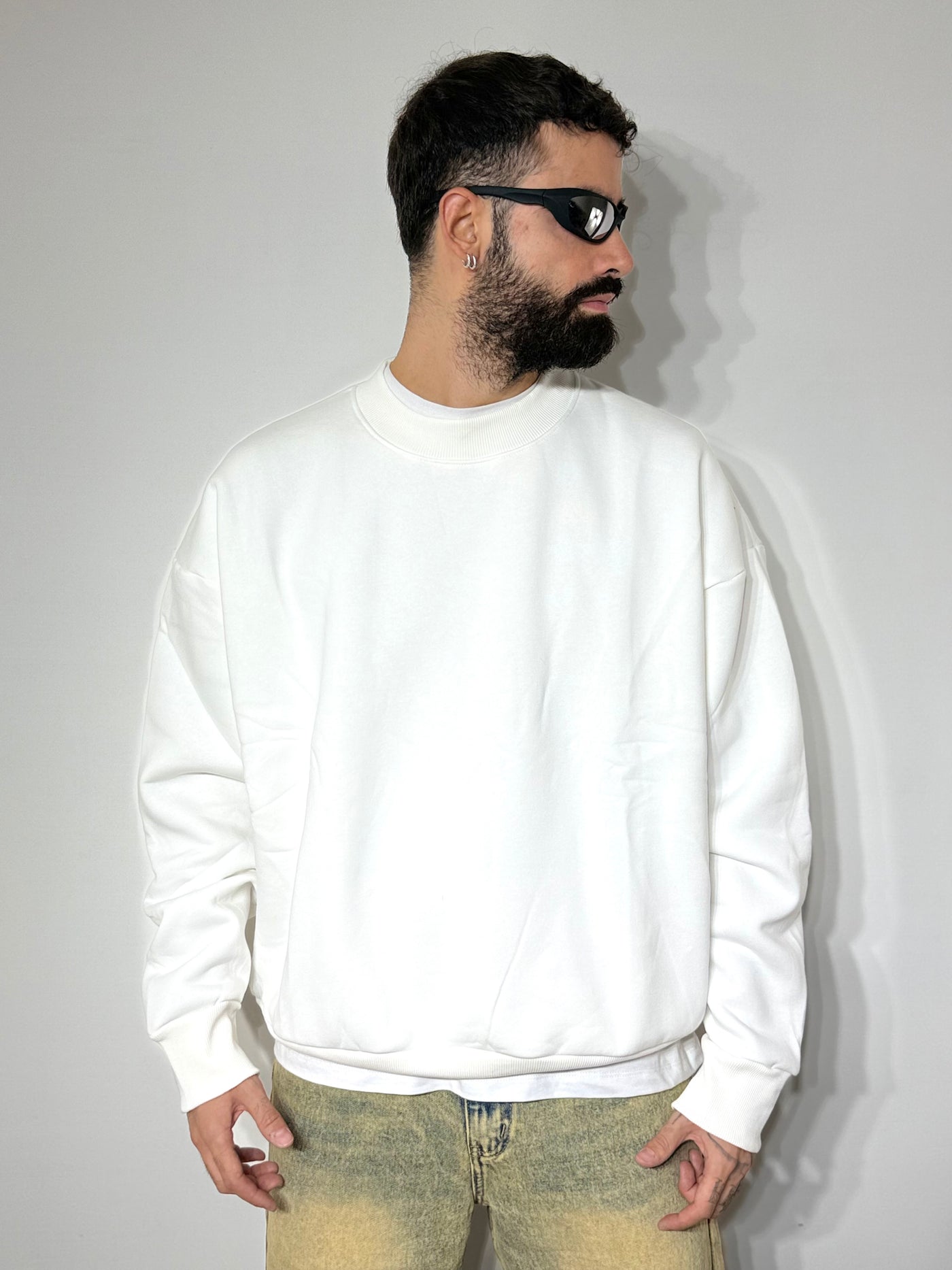 Felpa girocollo white