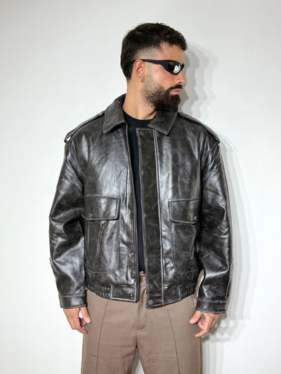 Jacket leath z*ra