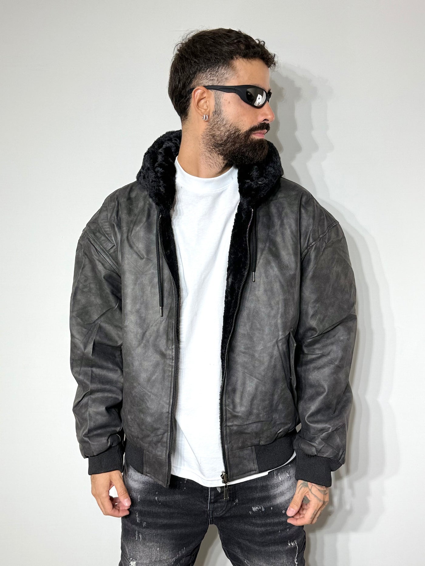 Pelliccia reversibile leathblack
