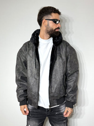 Pelliccia reversibile leathblack