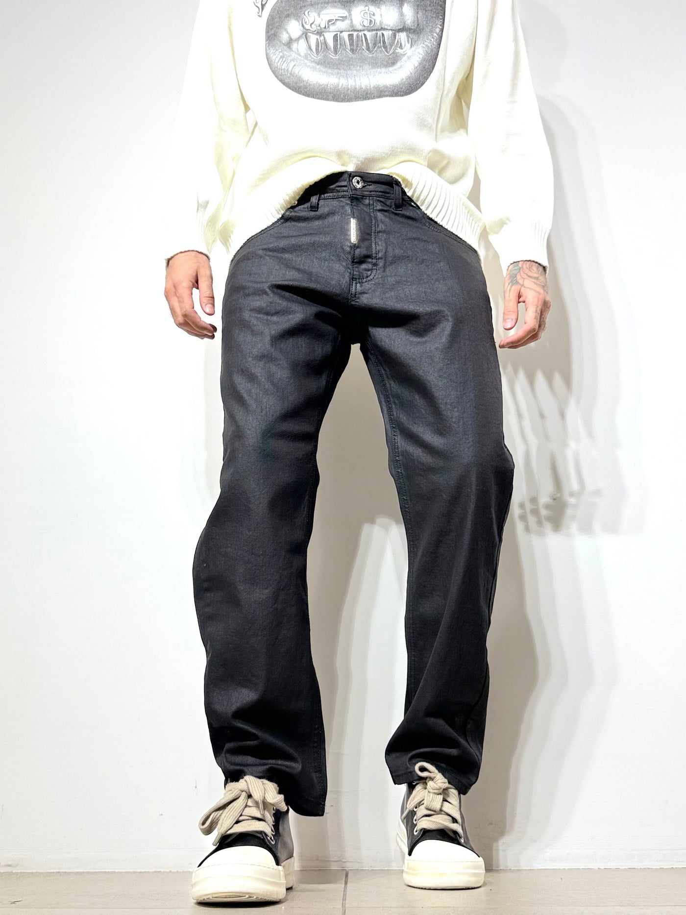 Jeans ciano smearblack