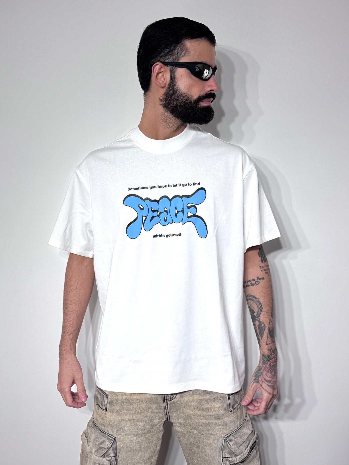 T SHIRT PEACE WHITE