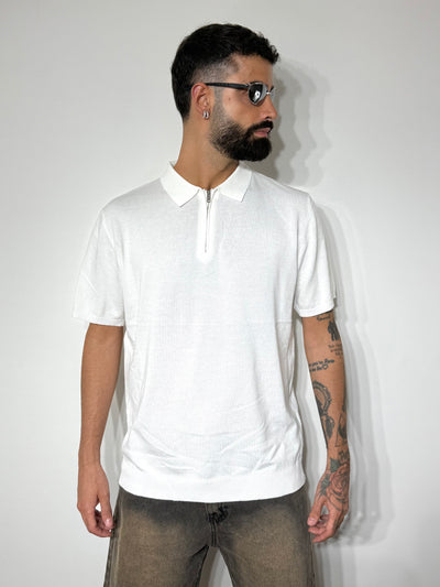 POLO ZIP WHITE