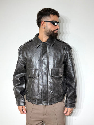 Jacket leath z*ra